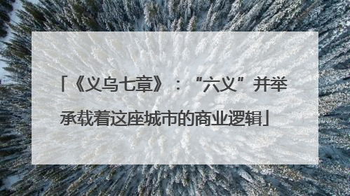 《义乌七章》：“六义”并举承载着这座城市的商业逻辑