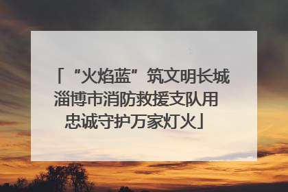 “火焰蓝”筑文明长城 淄博市消防救援支队用忠诚守护万家灯火