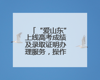 “爱山东”上线高考成绩及录取证明办理服务，操作指南来了→