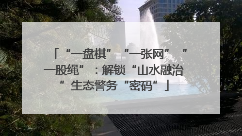 “一盘棋”“一张网”“一股绳”：解锁“山水融治”生态警务“密码”