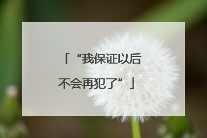 “我保证以后不会再犯了”