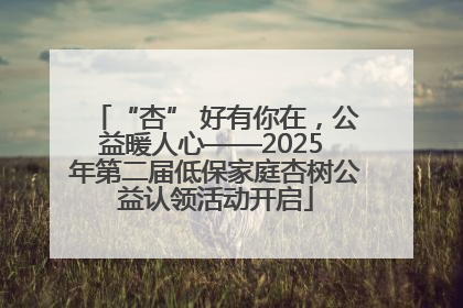 “杏” 好有你在，公益暖人心——2025 年第二届低保家庭杏树公益认领活动开启