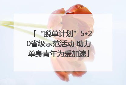 “脱单计划”5•20省级示范活动 助力单身青年为爱加速