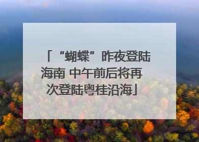“蝴蝶”昨夜登陆海南 中午前后将再次登陆粤桂沿海
