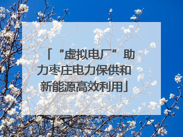 “虚拟电厂”助力枣庄电力保供和新能源高效利用