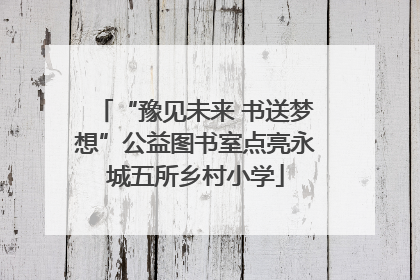 “豫见未来 书送梦想”公益图书室点亮永城五所乡村小学