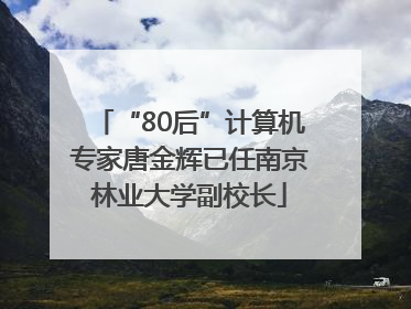 “80后”计算机专家唐金辉已任南京林业大学副校长