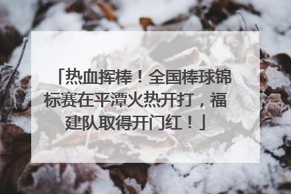 热血挥棒！全国棒球锦标赛在平潭火热开打，福建队取得开门红！