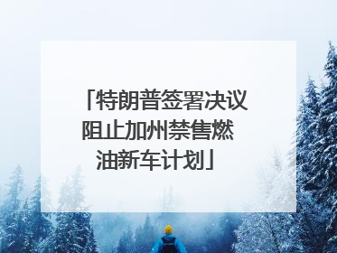 特朗普签署决议 阻止加州禁售燃油新车计划