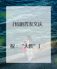 特朗普发文庆祝：“大胜”