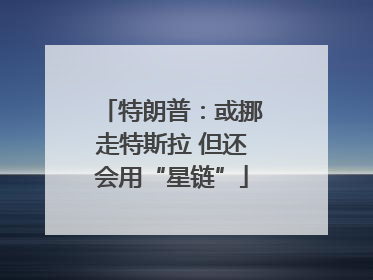 特朗普：或挪走特斯拉 但还会用“星链”