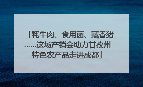 牦牛肉、食用菌、藏香猪……这场产销会助力甘孜州特色农产品走进成都