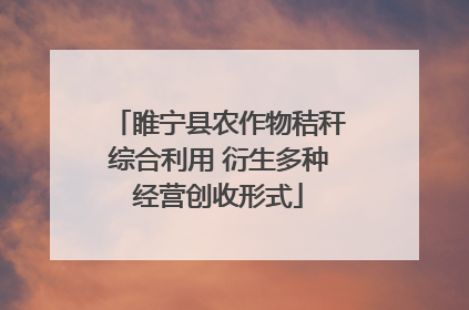 睢宁县农作物秸秆综合利用 衍生多种经营创收形式