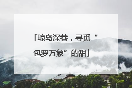 琼岛深巷，寻觅“包罗万象”的甜