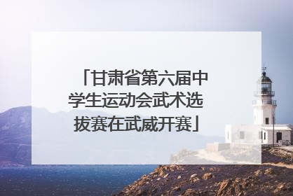甘肃省第六届中学生运动会武术选拔赛在武威开赛