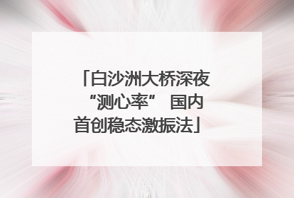 白沙洲大桥深夜“测心率” 国内首创稳态激振法