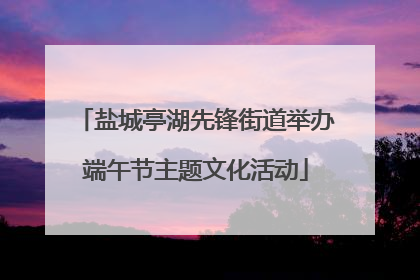 盐城亭湖先锋街道举办端午节主题文化活动