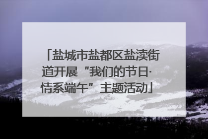 盐城市盐都区盐渎街道开展“我们的节日·情系端午”主题活动