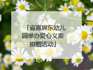 省直屏东幼儿园举办爱心义卖捐赠活动