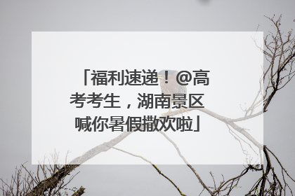 福利速递！@高考考生，湖南景区喊你暑假撒欢啦