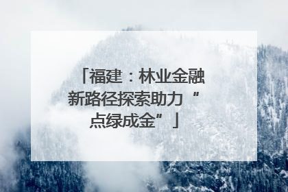福建：林业金融新路径探索助力“点绿成金”