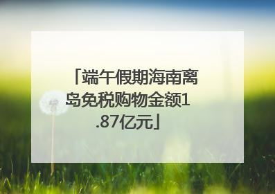 端午假期海南离岛免税购物金额1.87亿元
