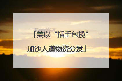 美以“插手包揽”加沙人道物资分发