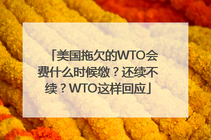 美国拖欠的WTO会费什么时候缴？还续不续？WTO这样回应