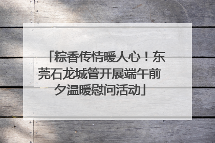 粽香传情暖人心！东莞石龙城管开展端午前夕温暖慰问活动