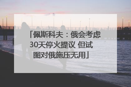 佩斯科夫：俄会考虑30天停火提议 但试图对俄施压无用