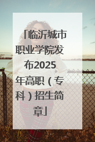 临沂城市职业学院发布2025年高职（专科）招生简章