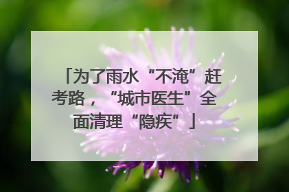 为了雨水“不淹”赶考路，“城市医生”全面清理“隐疾”