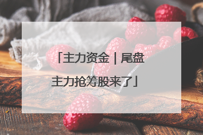 主力资金｜尾盘主力抢筹股来了