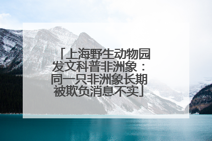 上海野生动物园发文科普非洲象：同一只非洲象长期被欺负消息不实