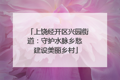上饶经开区兴园街道：守护水脉乡愁 建设美丽乡村