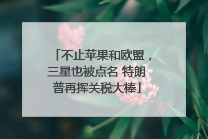 不止苹果和欧盟，三星也被点名 特朗普再挥关税大棒