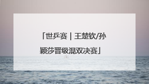 世乒赛｜王楚钦/孙颖莎晋级混双决赛