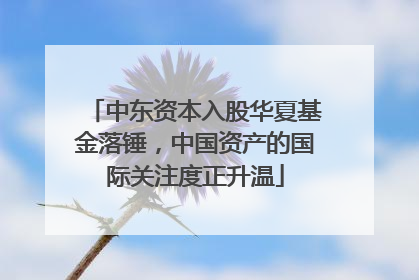 中东资本入股华夏基金落锤，中国资产的国际关注度正升温