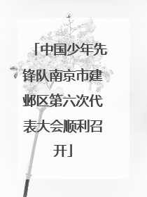 中国少年先锋队南京市建邺区第六次代表大会顺利召开