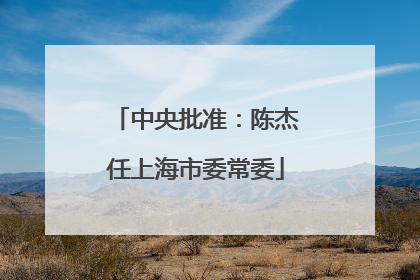 中央批准：陈杰任上海市委常委