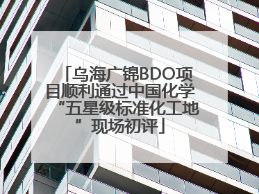 乌海广锦BDO项目顺利通过中国化学“五星级标准化工地”现场初评
