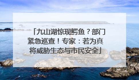 九山湖惊现鳄鱼？部门紧急巡查！专家：若为真将威胁生态与市民安全
