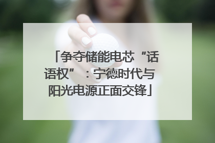 争夺储能电芯“话语权”：宁德时代与阳光电源正面交锋
