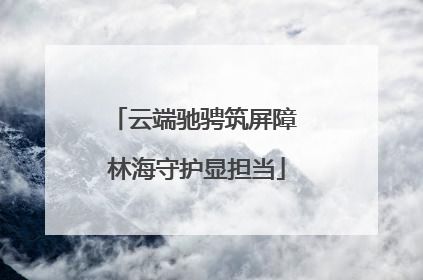 云端驰骋筑屏障 林海守护显担当