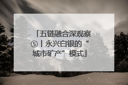 五链融合深观察⑤丨永兴白银的“城市矿产”模式