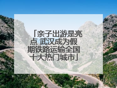 亲子出游是亮点 武汉成为假期铁路运输全国十大热门城市