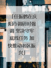 任振鹤在庆阳市调研时强调 坚决守牢底线任务 加快推动老区振兴