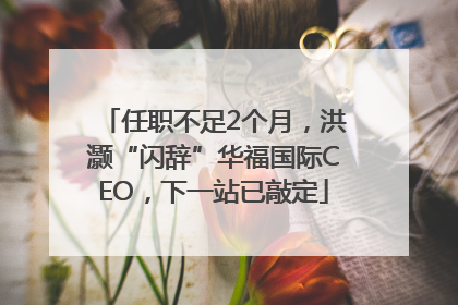任职不足2个月，洪灏“闪辞”华福国际CEO，下一站已敲定