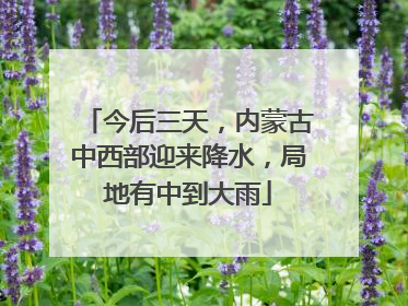 今后三天，内蒙古中西部迎来降水，局地有中到大雨