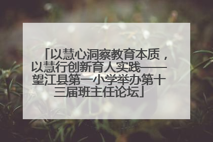 以慧心洞察教育本质，以慧行创新育人实践——望江县第一小学举办第十三届班主任论坛